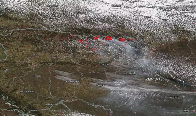 Požiare na severe Ukrajiny