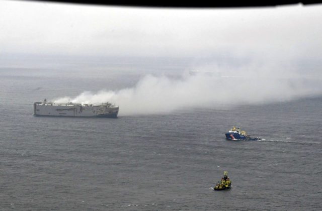 netherlands cargo ship fire x